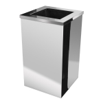 Lixeira Quadrada 31x31x60cm c/Aro em Aço Inox 50L 