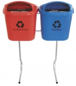 Conjunto para Coleta Seletiva com 2 Cestos de 40 litros  